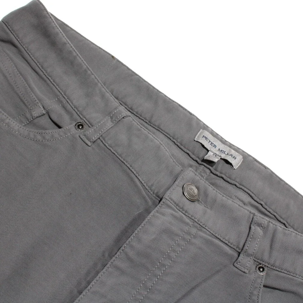 Peter Millar NWT 5 Pocket Jean Cut Pants Size 34 US Ridgeline Gray Cotton Blend